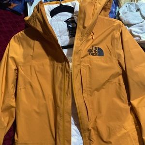 North face 2 layers white puffer and orange gortex